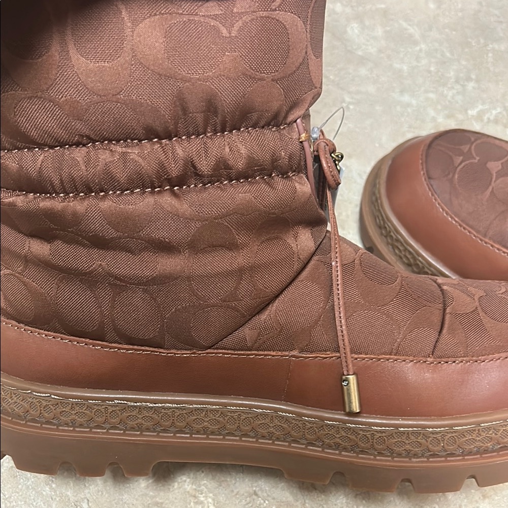 Coach Brown Logo Winter Boots